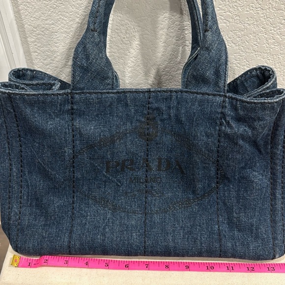 Prada Blue Denim Canapa Tote Bag - Picture 14 of 16